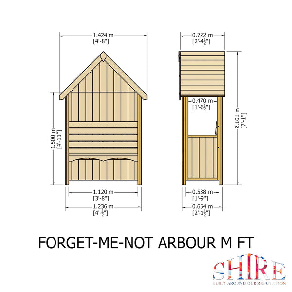Shire Forget Me Not 1.4x0.7m Arbour Seat - Best Shed