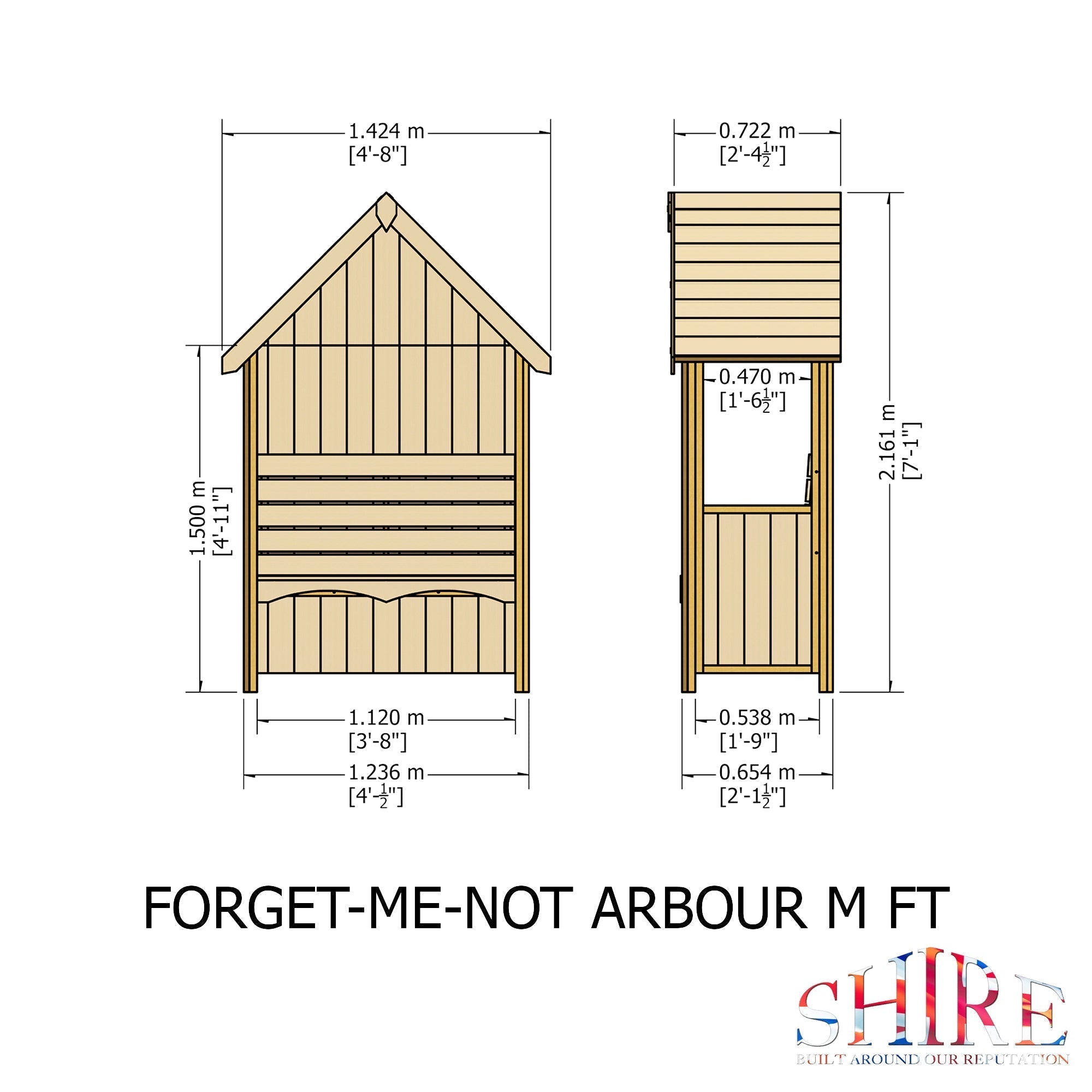 Shire Forget Me Not 1.4x0.7m Arbour Seat - Best Shed