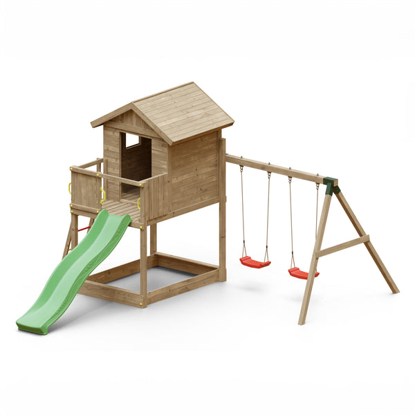 Galaxy Climbing Frame Playhouse with Swings and Slide - Best Shed