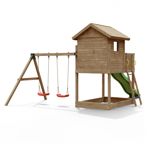 Galaxy Climbing Frame Playhouse with Swings and Slide - Best Shed