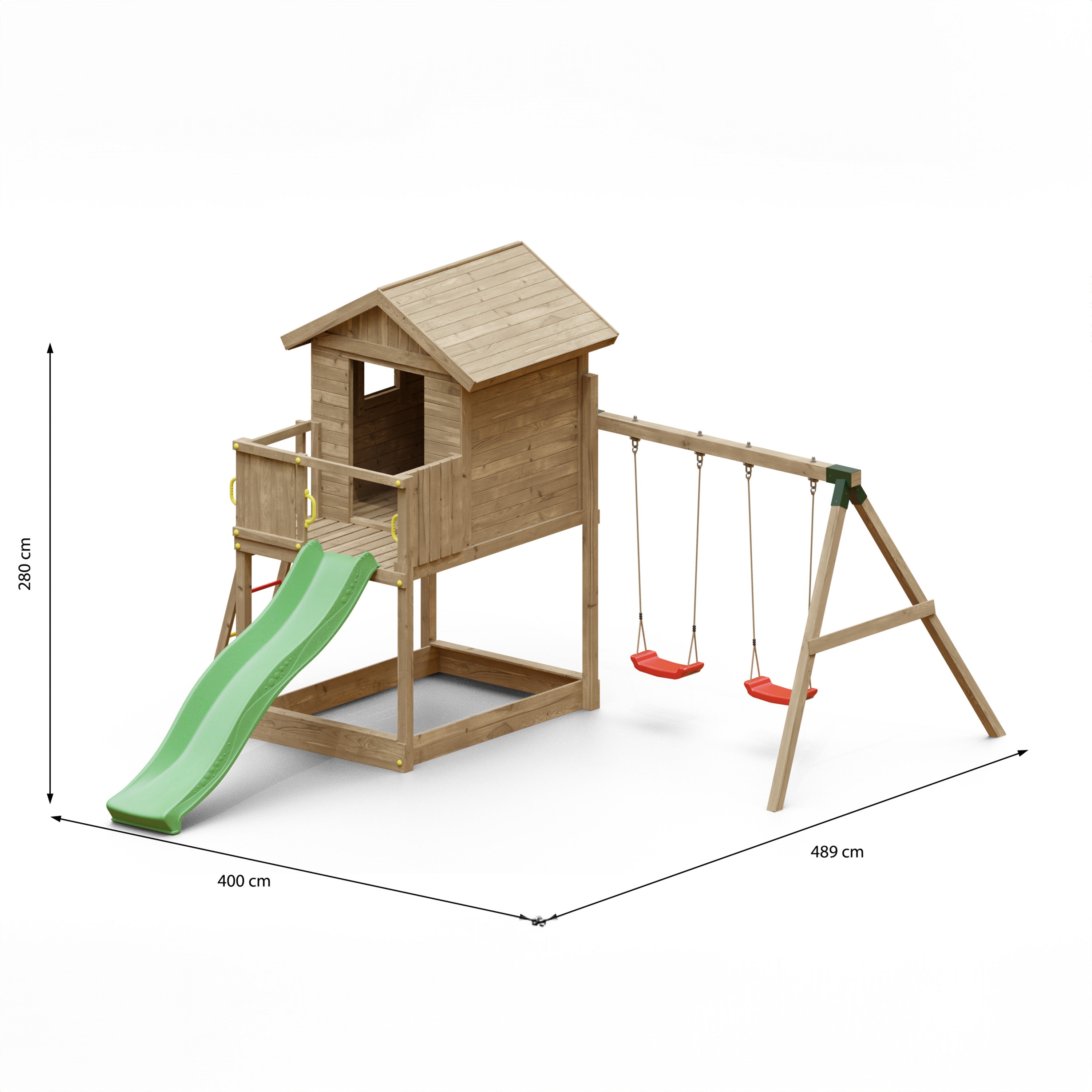Galaxy Climbing Frame Playhouse with Swings and Slide - Best Shed