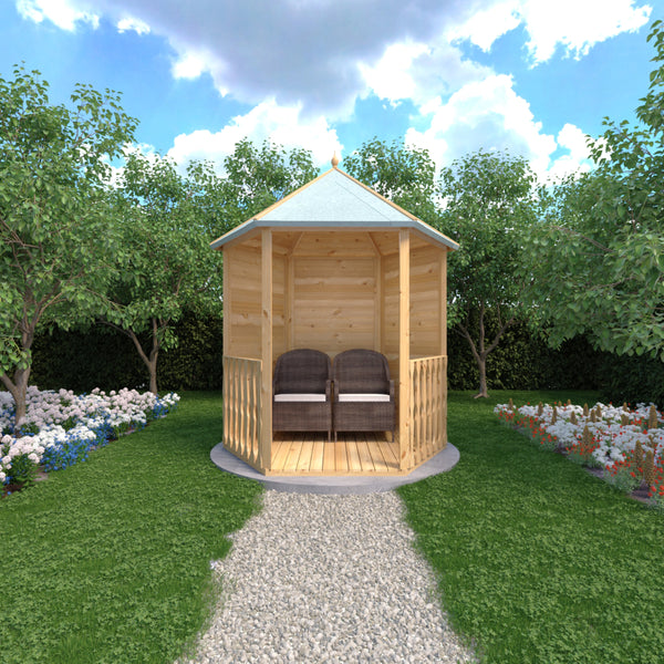 Shire Large 8x7 Gazebo Hexagonal Summerhouse