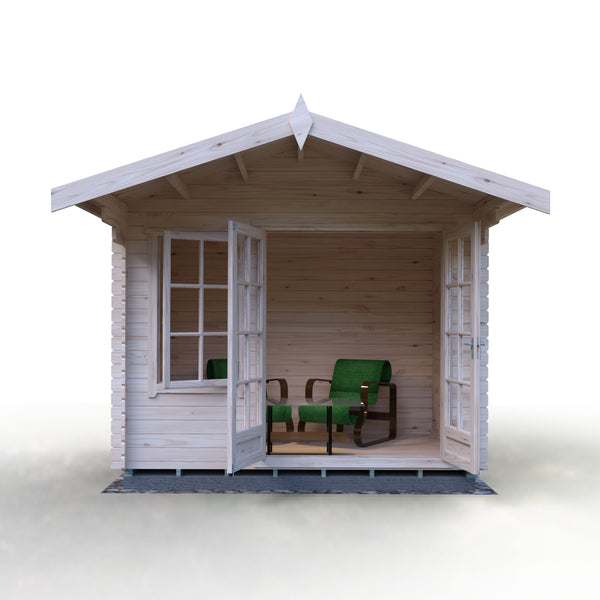 Shire Glenmore 10Gx8 Log Cabin 28mm interlock cladding - Best Shed