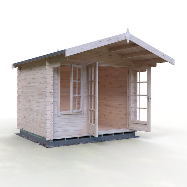 Shire Glenmore 10Gx8 Log Cabin 28mm interlock cladding - Best Shed