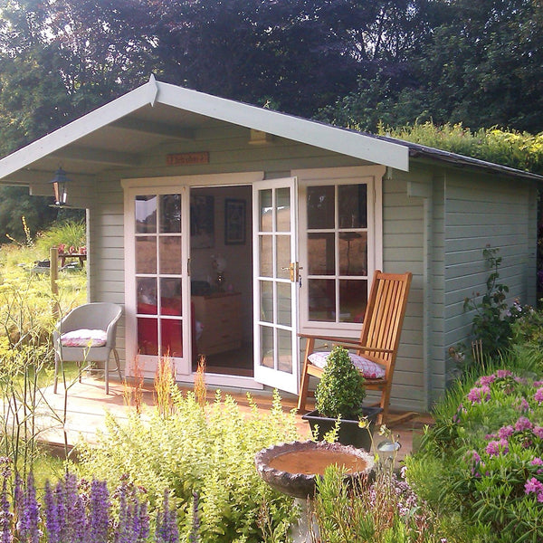 Shire Glenmore 10Gx12 Log Cabin 28mm interlock cladding - Best Shed