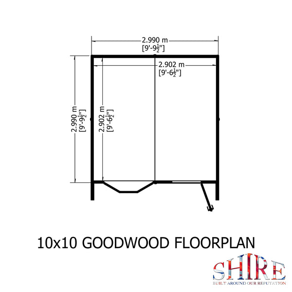 Goodwood 10x10 Style C Summerhouse 12mm Shiplap