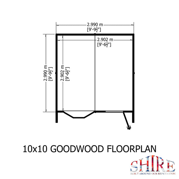 Goodwood 10x10 Style C Summerhouse 12mm Shiplap