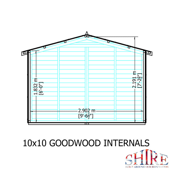 Goodwood 10x10 Style C Summerhouse 12mm Shiplap