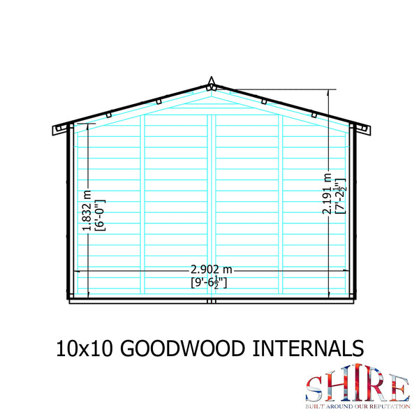 Goodwood 10x10 Style C Summerhouse 12mm Shiplap