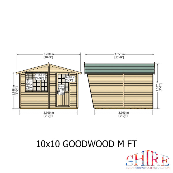 Goodwood 10x10 Style C Summerhouse 12mm Shiplap