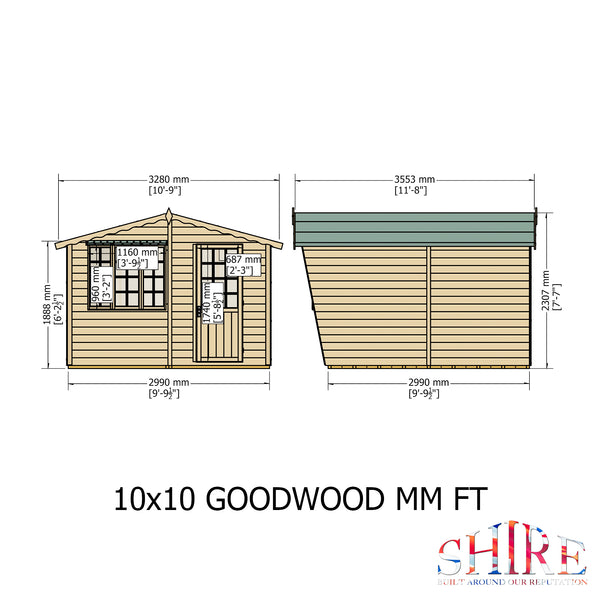 Goodwood 10x10 Style C Summerhouse 12mm Shiplap