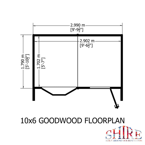 Goodwood 10x6 Style C Summerhouse 12mm Shiplap