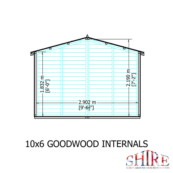 Goodwood 10x6 Style C Summerhouse 12mm Shiplap