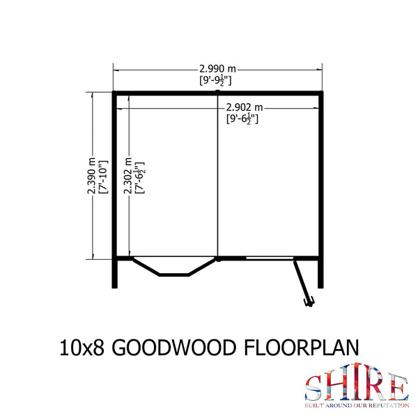 Goodwood 10x8 Style C Summerhouse 12mm Shiplap