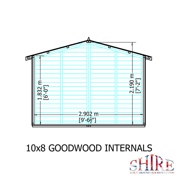 Goodwood 10x8 Style C Summerhouse 12mm Shiplap