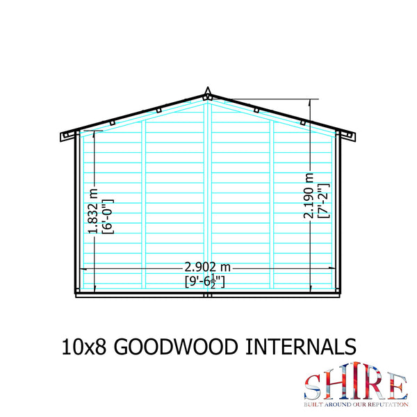 Goodwood 10x8 Style C Summerhouse 12mm Shiplap