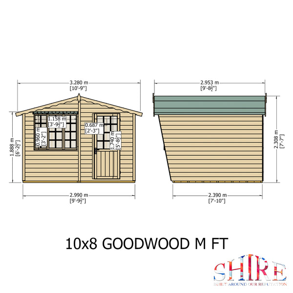 Goodwood 10x8 Style C Summerhouse 12mm Shiplap