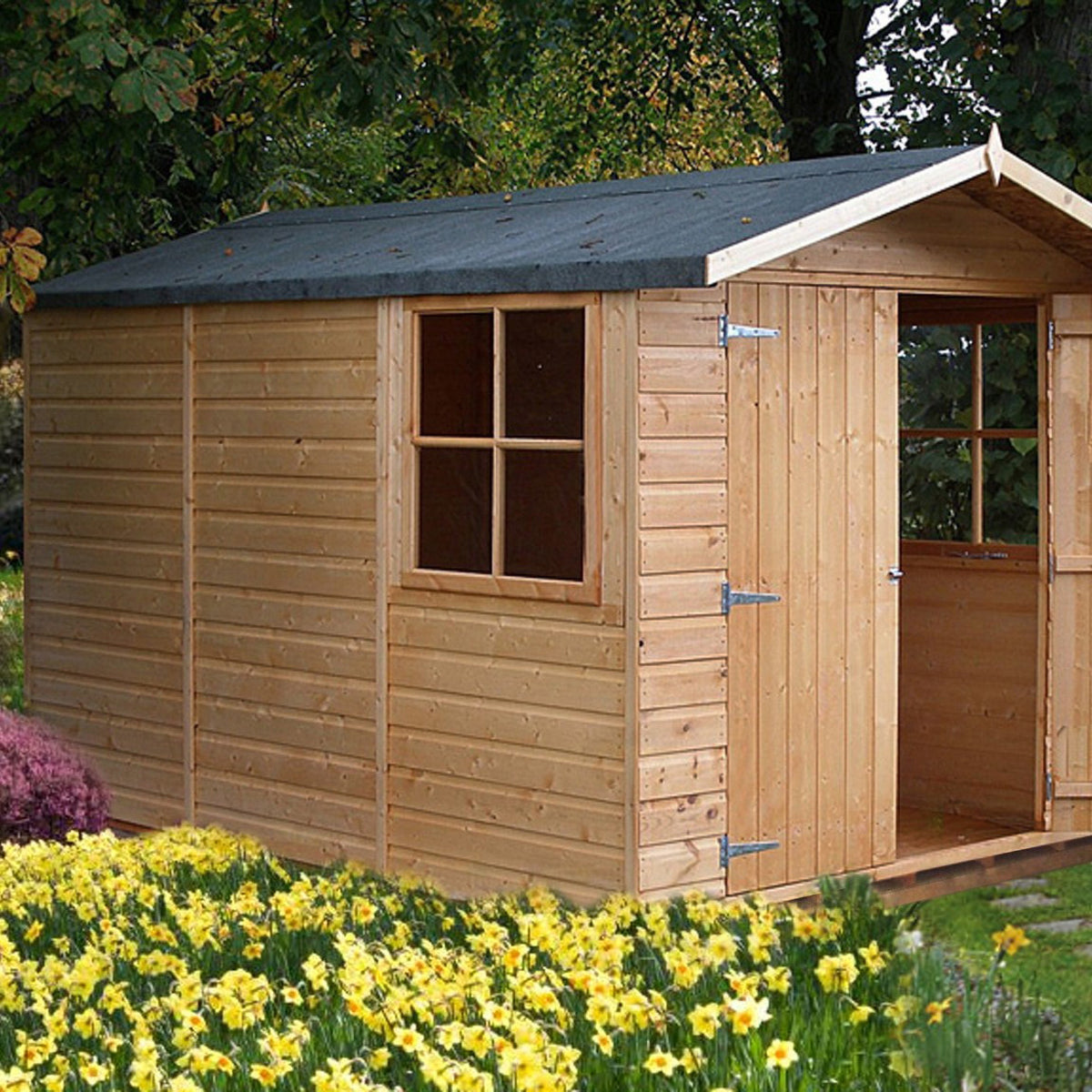 Shire Guernsey 7x10 12mm interlock Clad wooden Shed – Best Shed