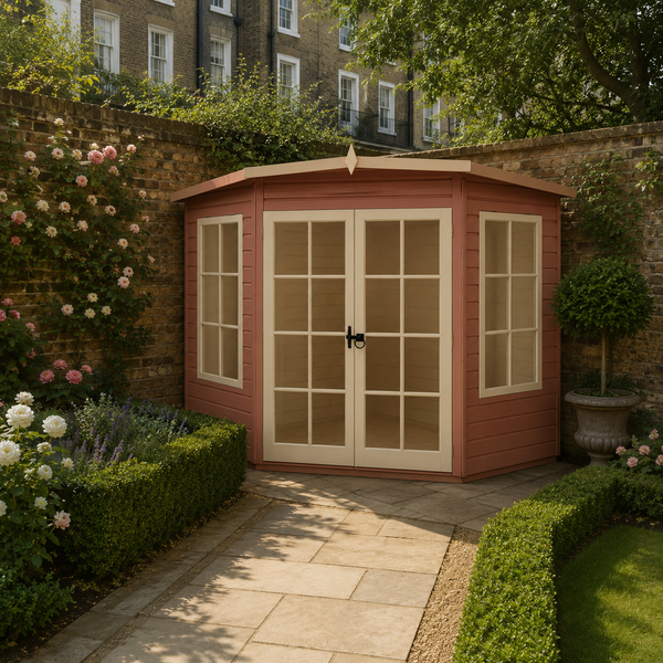 Shire Hampton 7x7 Corner Summerhouse 12mm Interlock Cladding