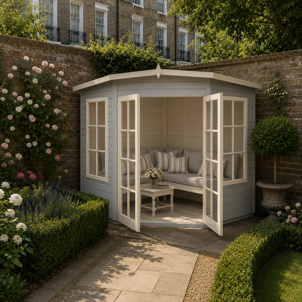 Shire Hampton 7x7 Corner Summerhouse 12mm Interlock Cladding