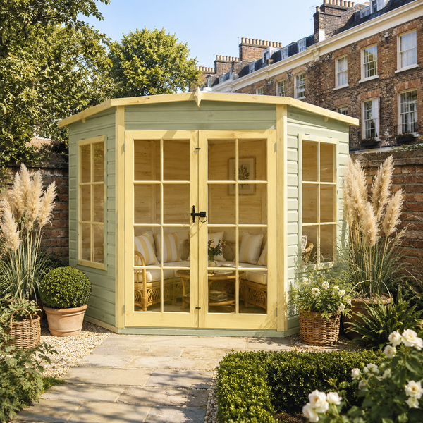 Shire Hampton 7x7 Corner Summerhouse 12mm Interlock Cladding