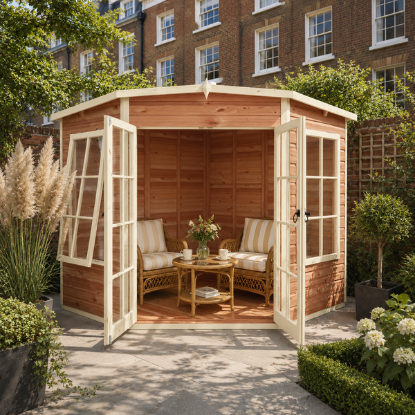 Shire Hampton 7x7 Corner Summerhouse 12mm Interlock Cladding