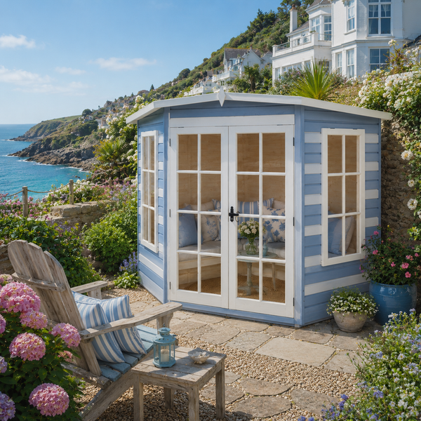 Shire Hampton 8x8 Corner Summerhouse 12mm Interlock Cladding
