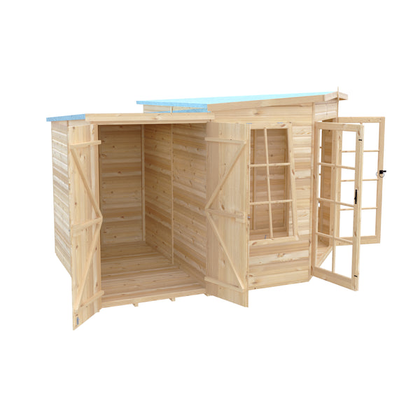 Shire Hampton with Side Shed 8x12 Corner Summerhouse 12mm Interlock Cladding