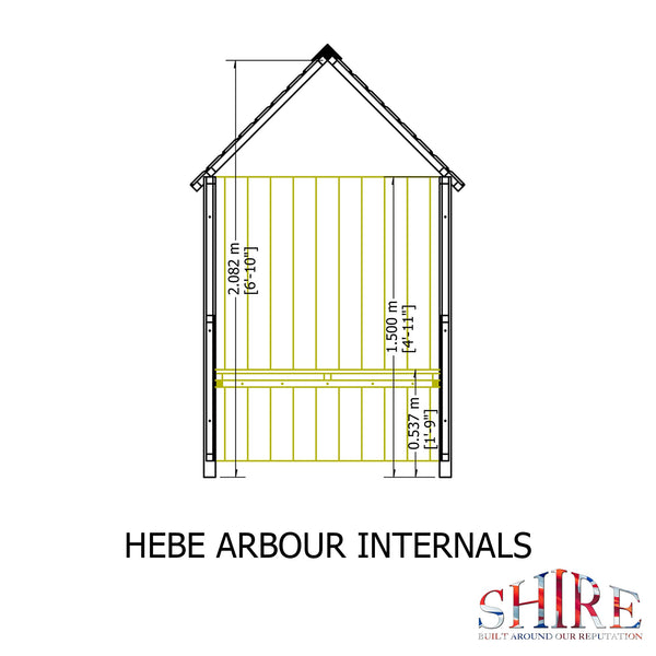 Shire Hebe 1.4x0.7m Arbour Seat - Best Shed