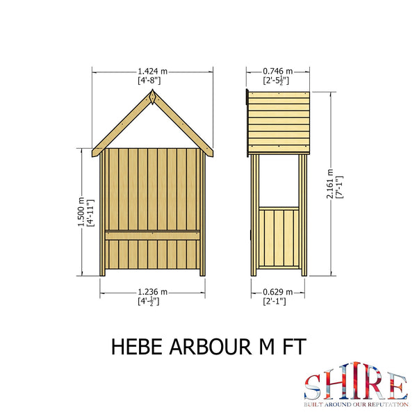Shire Hebe 1.4x0.7m Arbour Seat - Best Shed