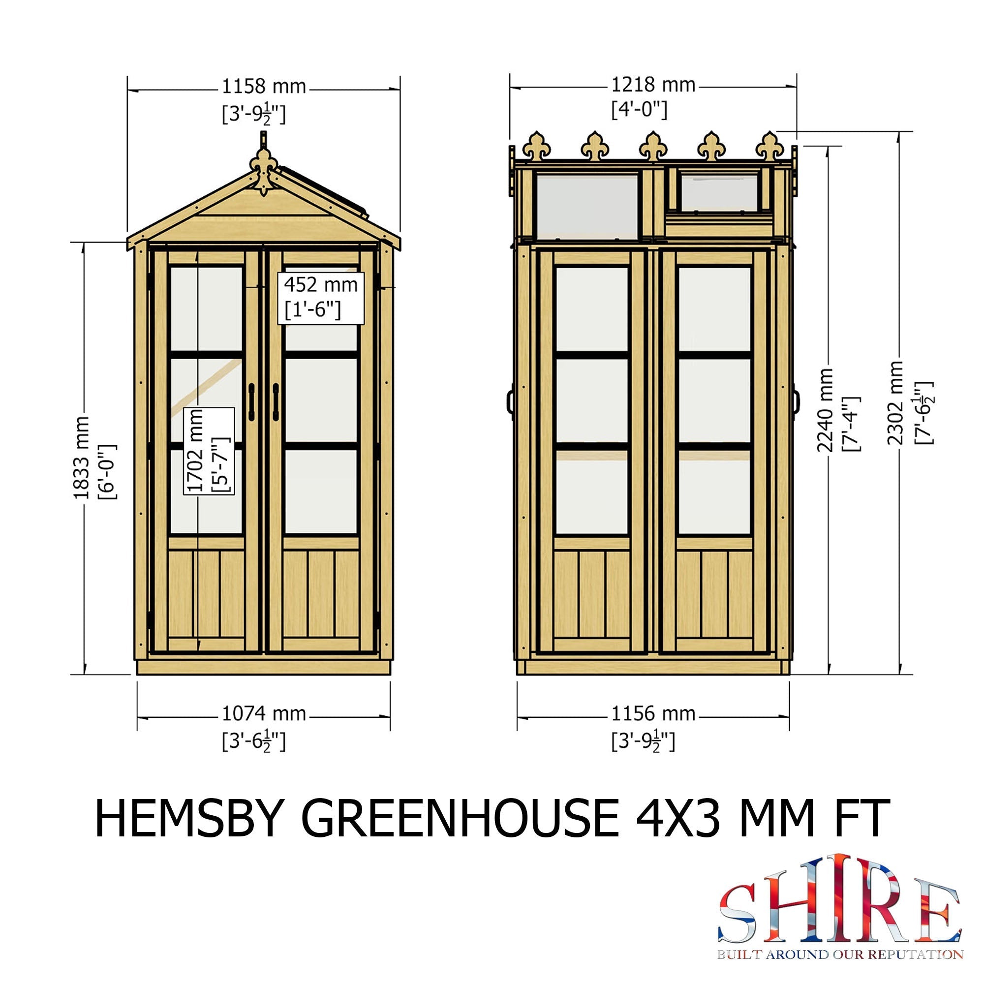 Shire Hemsby 4x4 Greenhouse with Multi door access - Best Shed