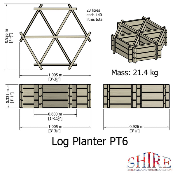 Hexagonal Planter Pressure Treated Timber 6 - Best Shed