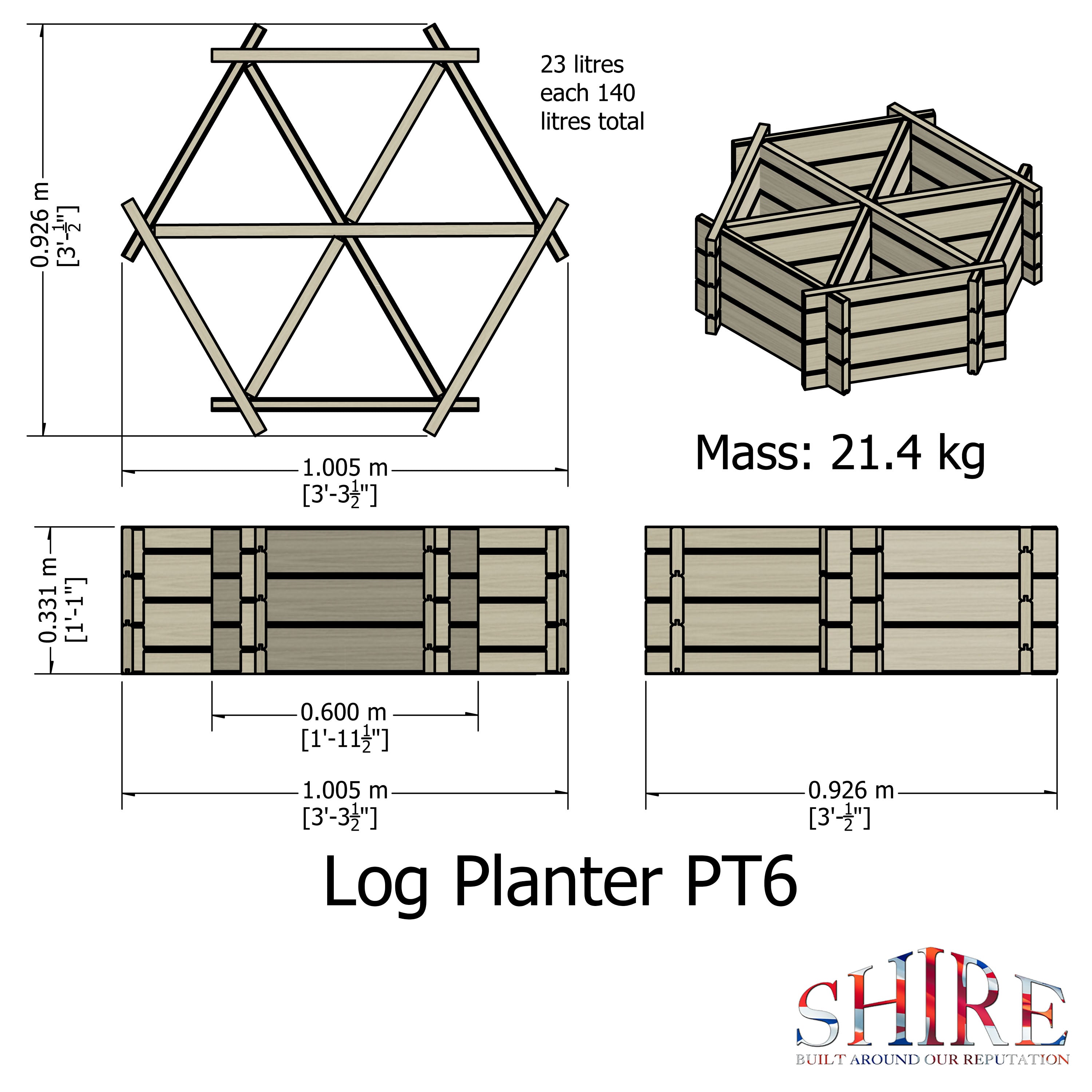 Hexagonal Planter Pressure Treated Timber 6 - Best Shed