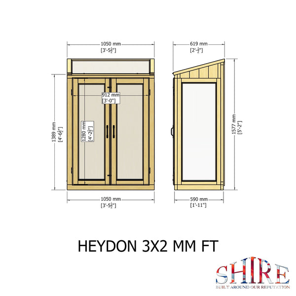 Shire Heydon 3x2 Greenhouse - Best Shed