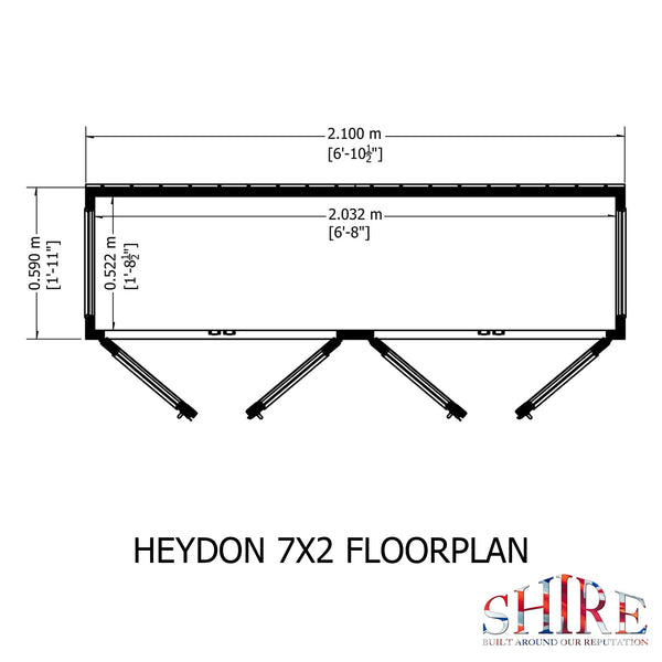Shire Heydon 7x2 Greenhouse - Best Shed