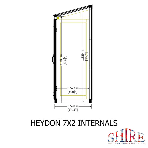 Shire Heydon 7x2 Greenhouse - Best Shed