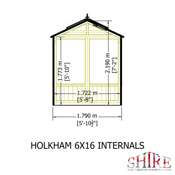 Shire Holkham 6x16 Greenhouse - Best Shed