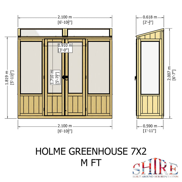 Shire Holme Small Greenhouse - Best Shed