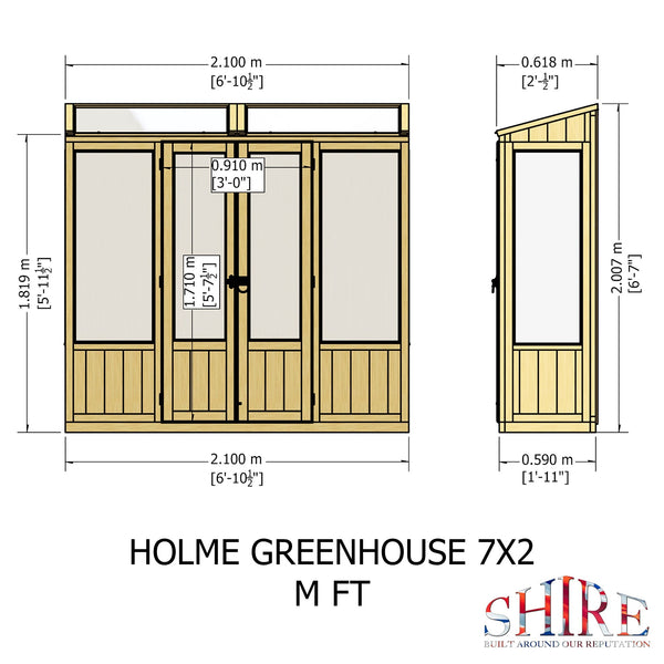 Shire Holme Small Greenhouse - Best Shed
