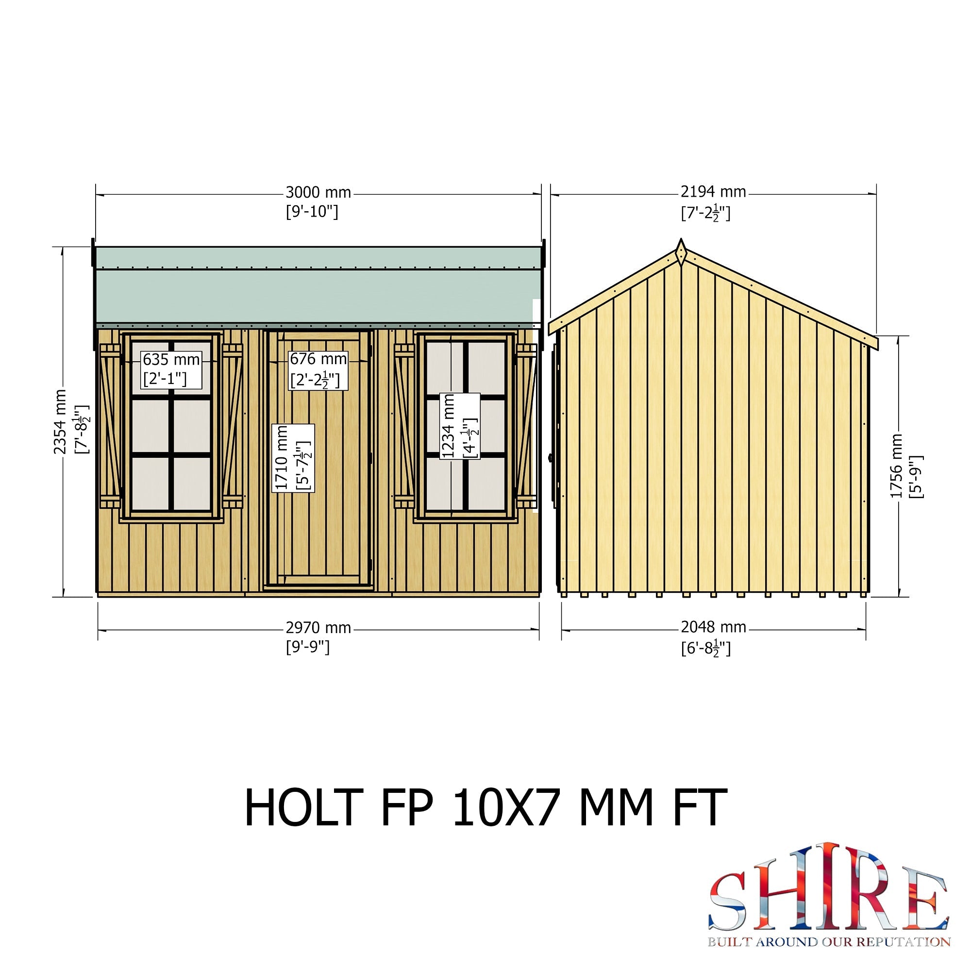 Shire Holt Apex Garden Shed Shiplap 10x7 - Best Shed