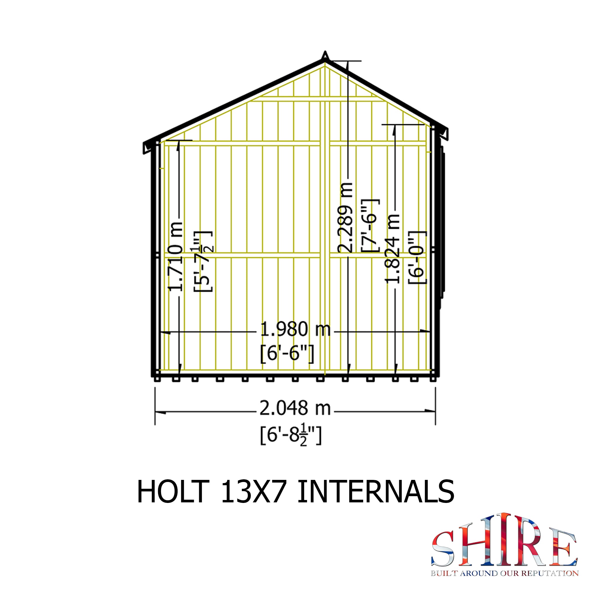 Shire Holt Apex Garden Shed Shiplap Double Door 13x7 - Best Shed