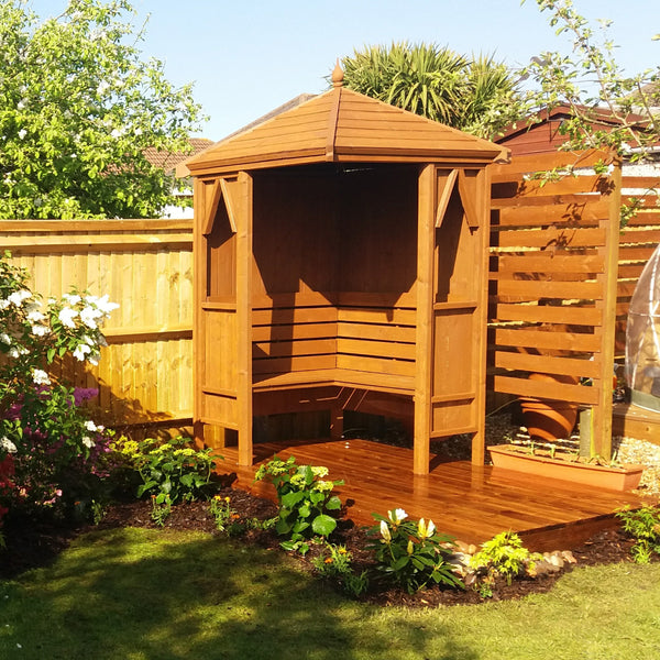 Shire Honeysuckle Corner Arbour 1.4x1.4m - Best Shed