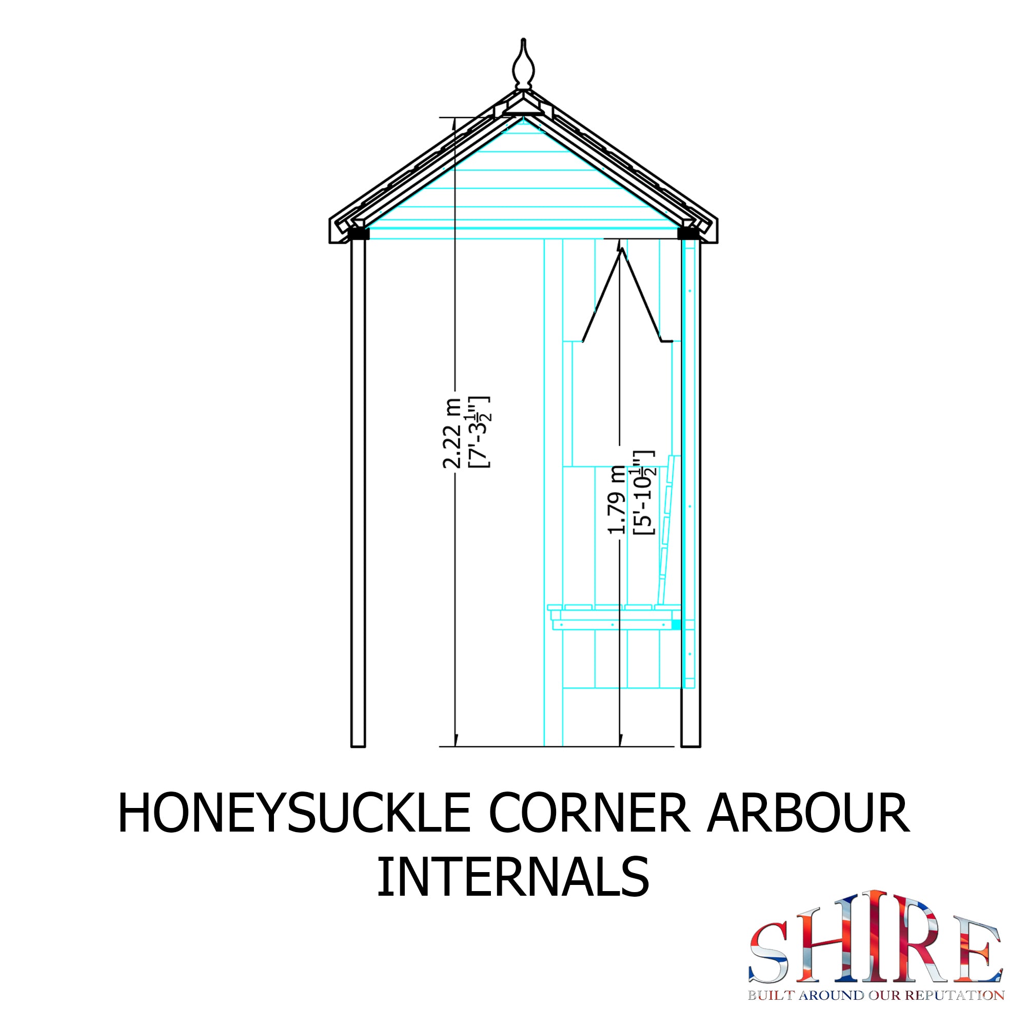 Shire Honeysuckle Corner Arbour 1.4x1.4m - Best Shed