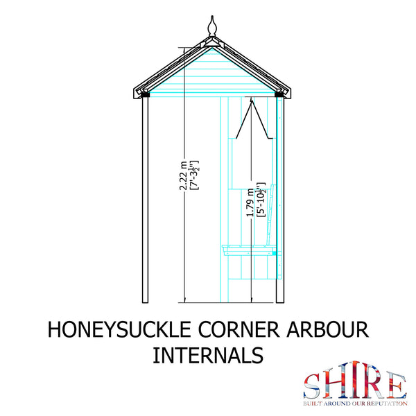 Shire Honeysuckle Corner Arbour 1.4x1.4m - Best Shed