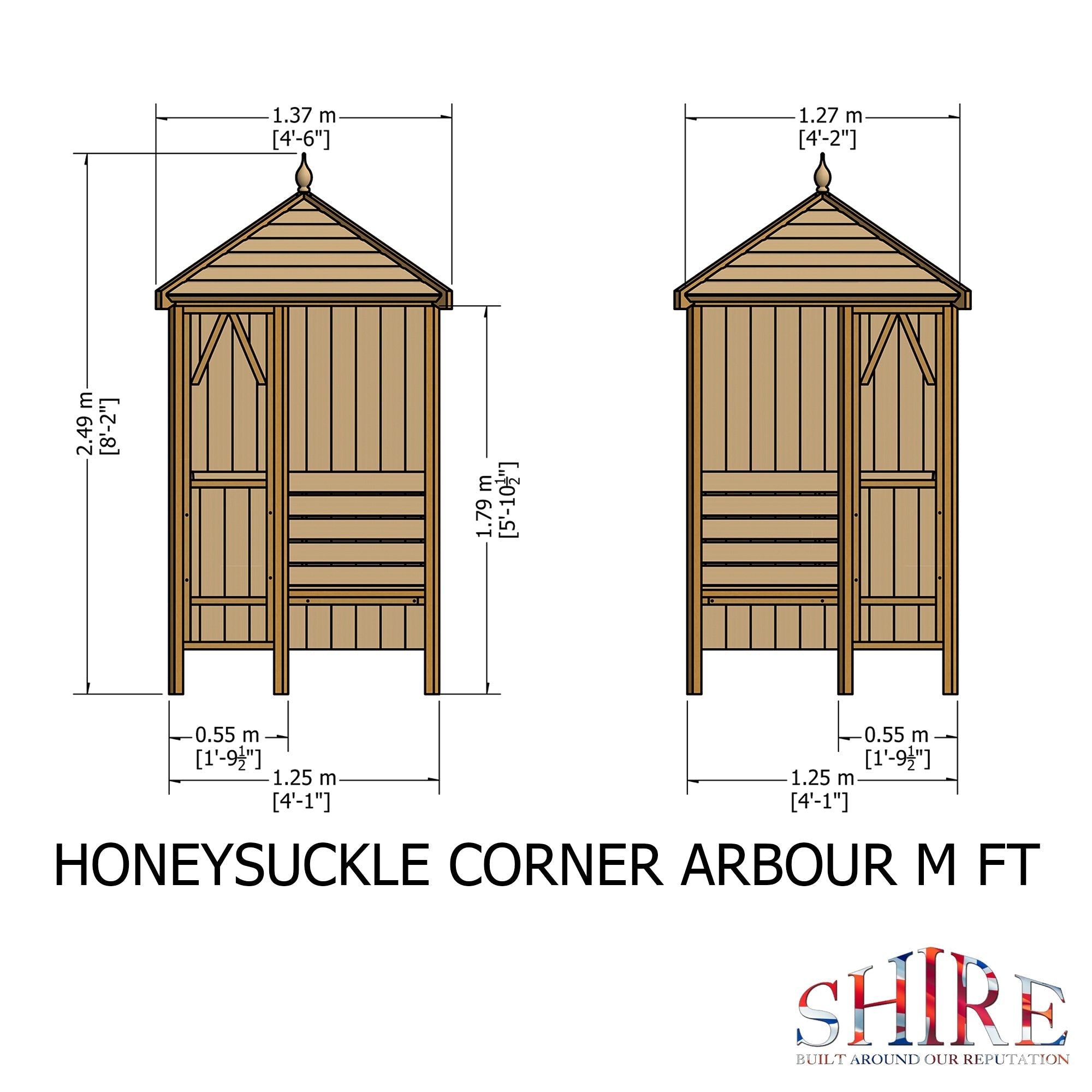 Shire Honeysuckle Corner Arbour 1.4x1.4m - Best Shed