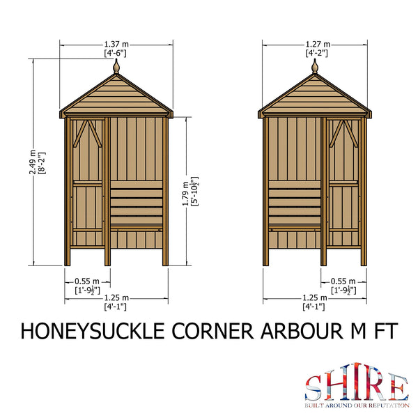Shire Honeysuckle Corner Arbour 1.4x1.4m - Best Shed