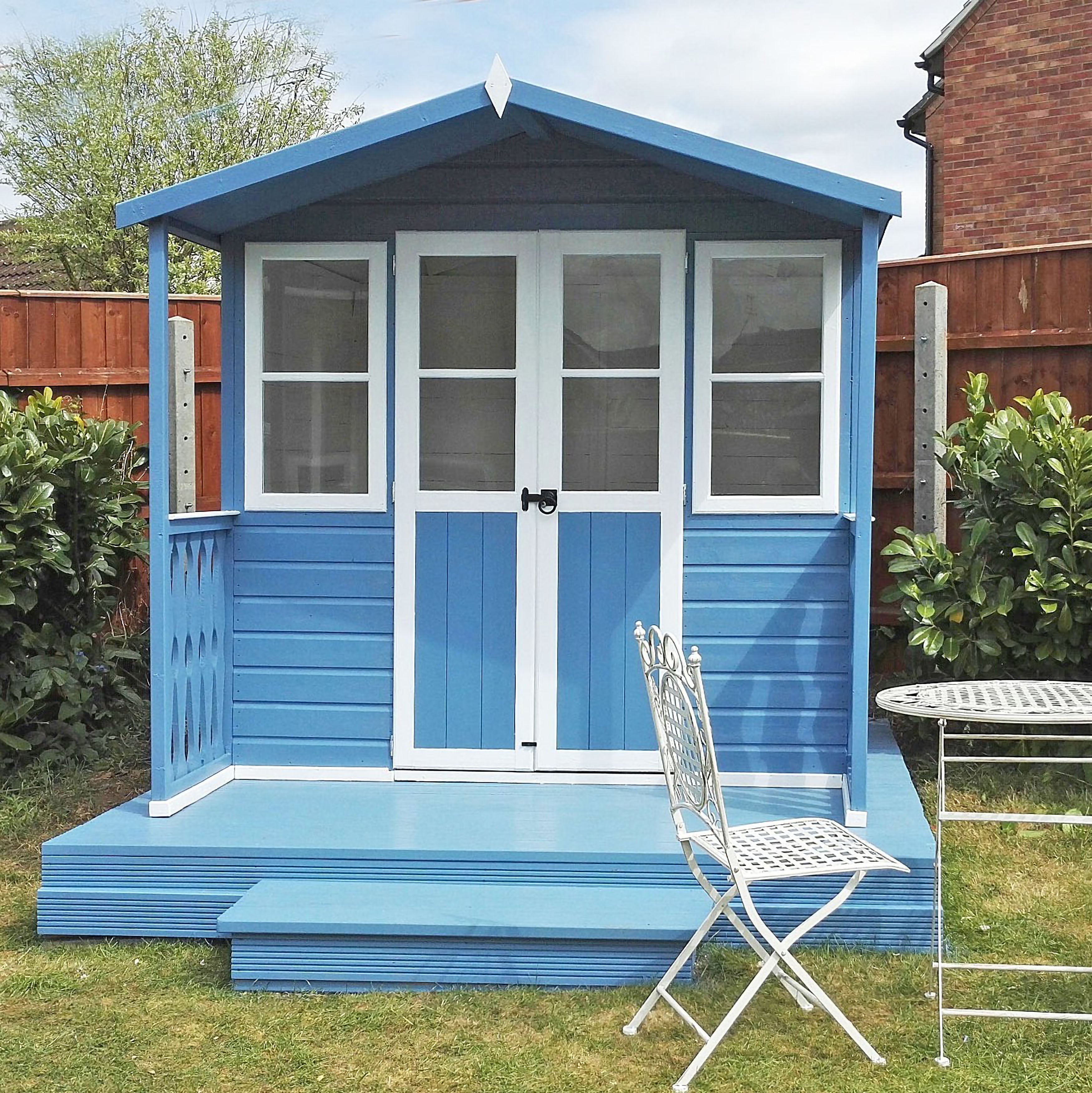 Shire Houghton(Vallance) 7x7 12mm interlock Clad wooden Summerhouse - Best Shed
