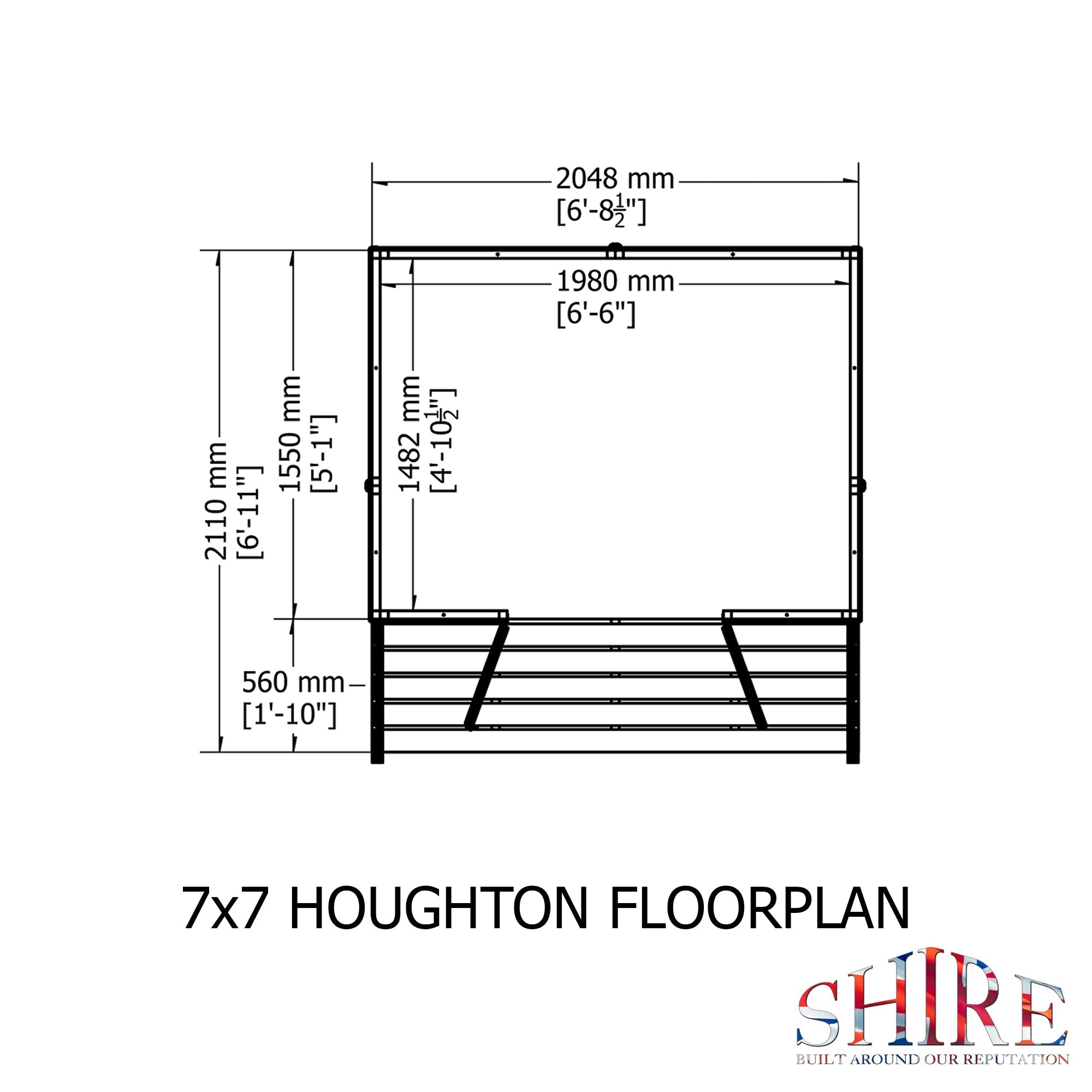 Shire Houghton(Vallance) 7x7 12mm interlock Clad wooden Summerhouse - Best Shed