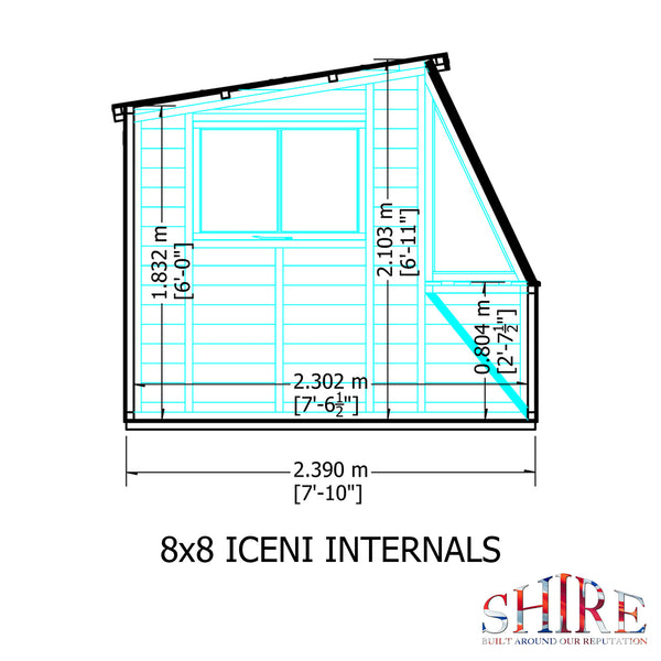 8x8 Iceni Potting Shed Style A single door 12mm Shiplap