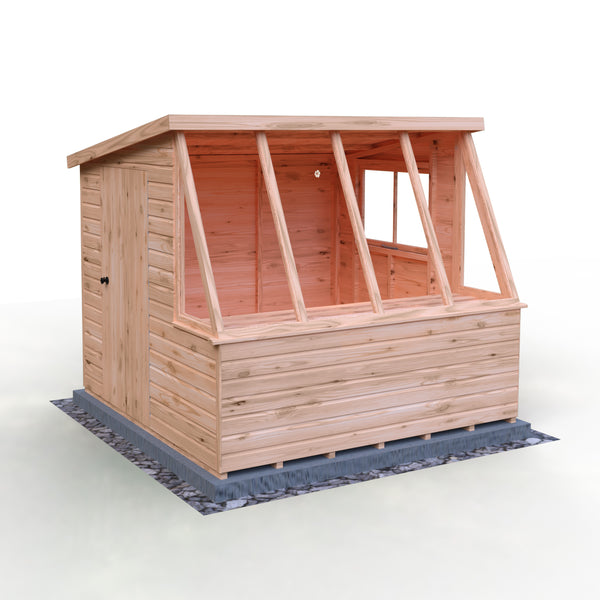 8x8 Iceni Potting Shed Style A single door 12mm Shiplap